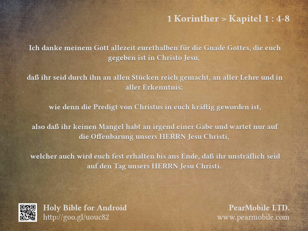 1 Korinther, Kapitel 1:4-8
